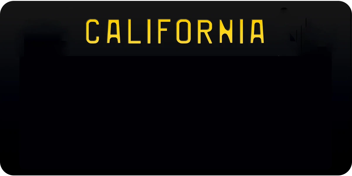California Black & Yellow license plate visualization