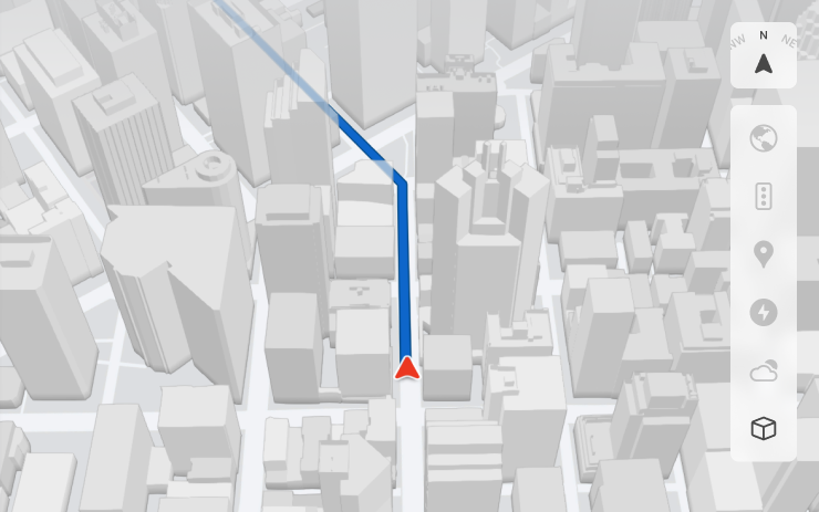 Tesla 3D Buildings feature in update 2025.38.3.1