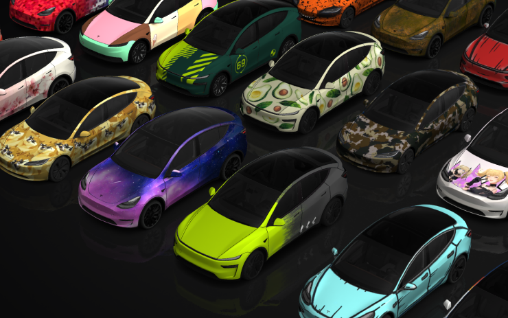 Tesla Paint Shop feature in update 2025.45.10