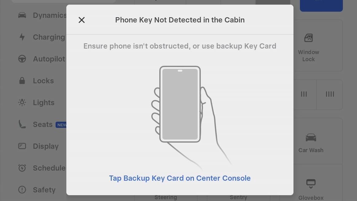 Tesla No Phone Key feature in update 2025.8.3