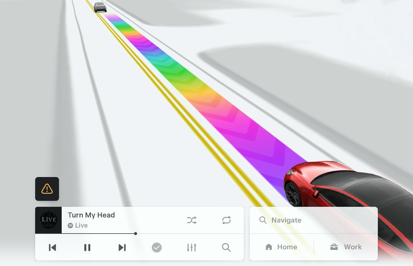 Tesla Improved Rainbow Road feature in update 2025.8.3