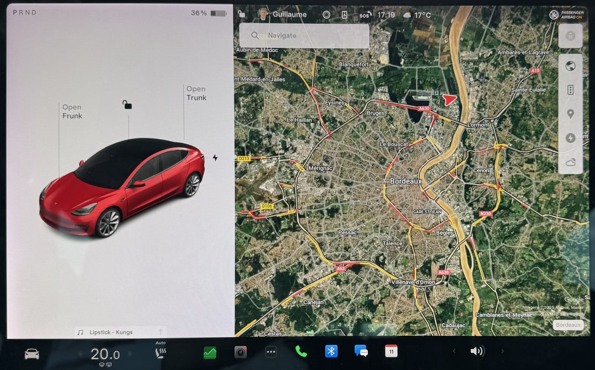 Tesla Traffic Visualization feature in update 2025.8.3