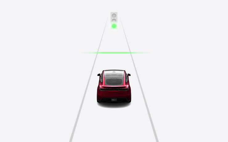 Tesla Chime When Light Is Green feature in update 2026.14.6.7