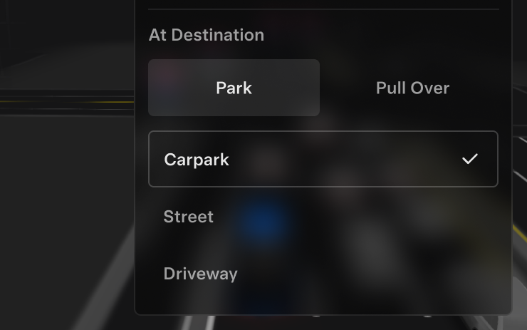 Tesla Arrival Options feature in update 2026.28.5