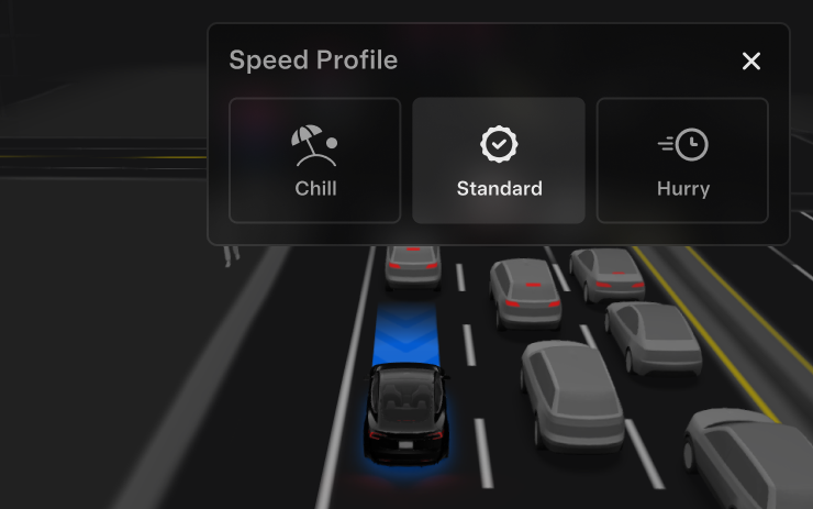 Tesla Speed Profiles feature in update 2026.28.5