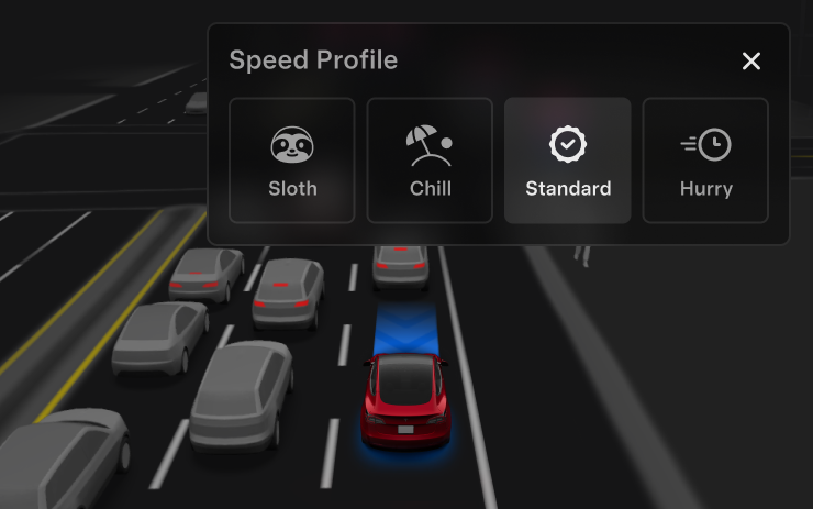 Tesla Speed Profiles feature in update 2026.27.6