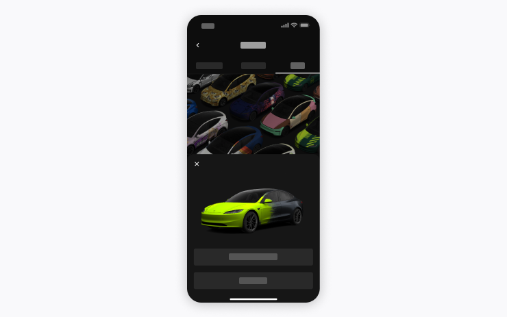 Tesla Custom Wraps feature in update 2026.27.100.1