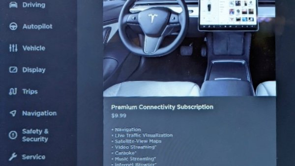 Tesla Adds 'Upgrades' Section to Cars Offering Premium Connectivity and More