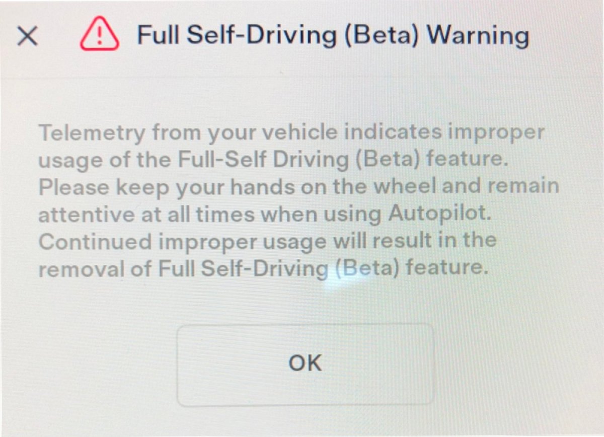 FSD Beta warning