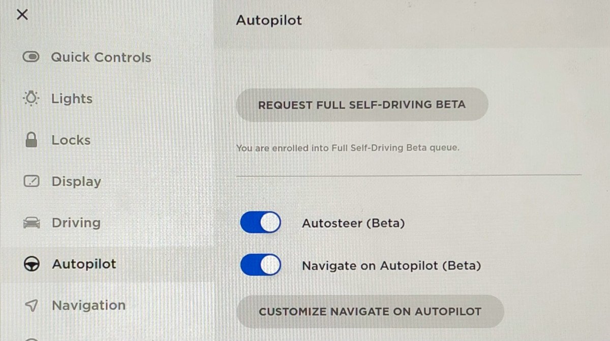 The Request FSD Beta button
