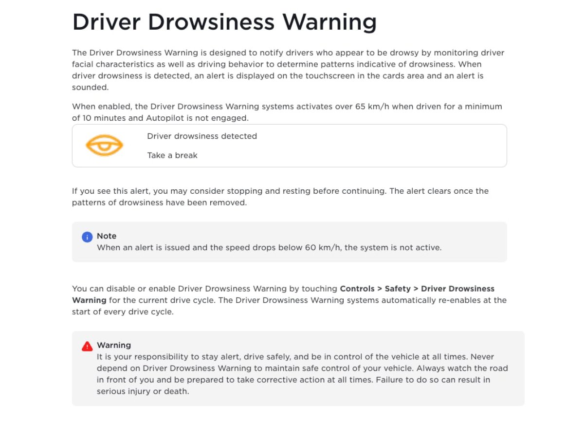 Tesla will now monitor drivers for drowsiness
