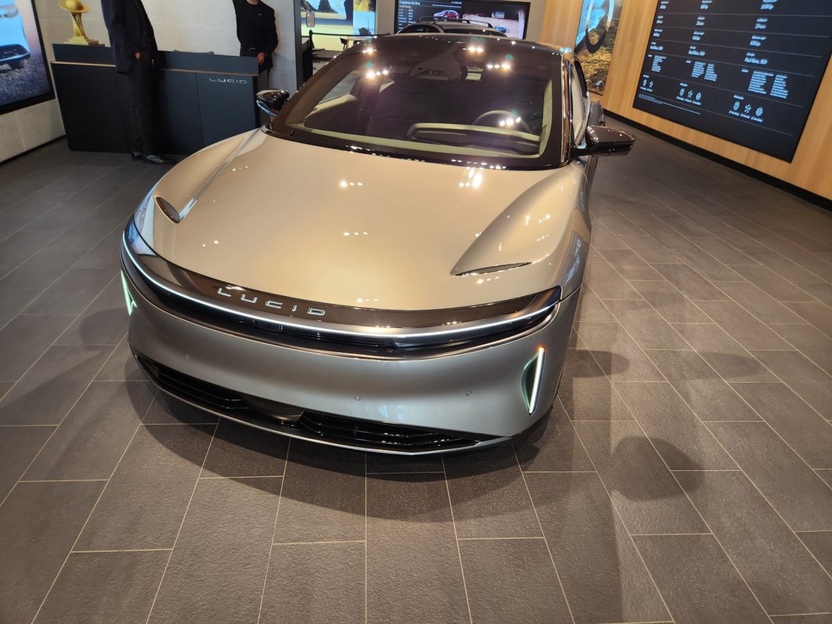 The Lucid Air Touring in the showroom