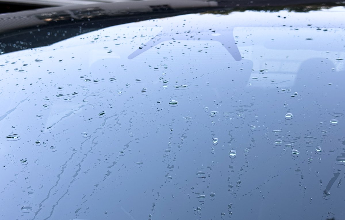 Water droplets on the windshield