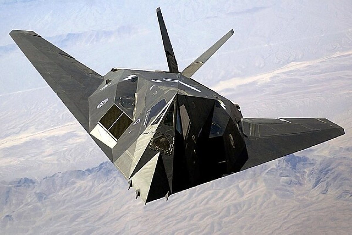 The infamous F-117 Nighthawk.