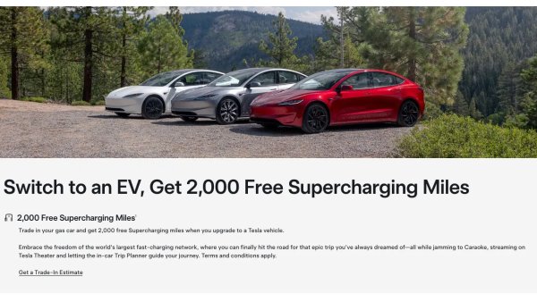 Tesla Starts Offering 2,000 Free Supercharging Miles for Trade-Ins