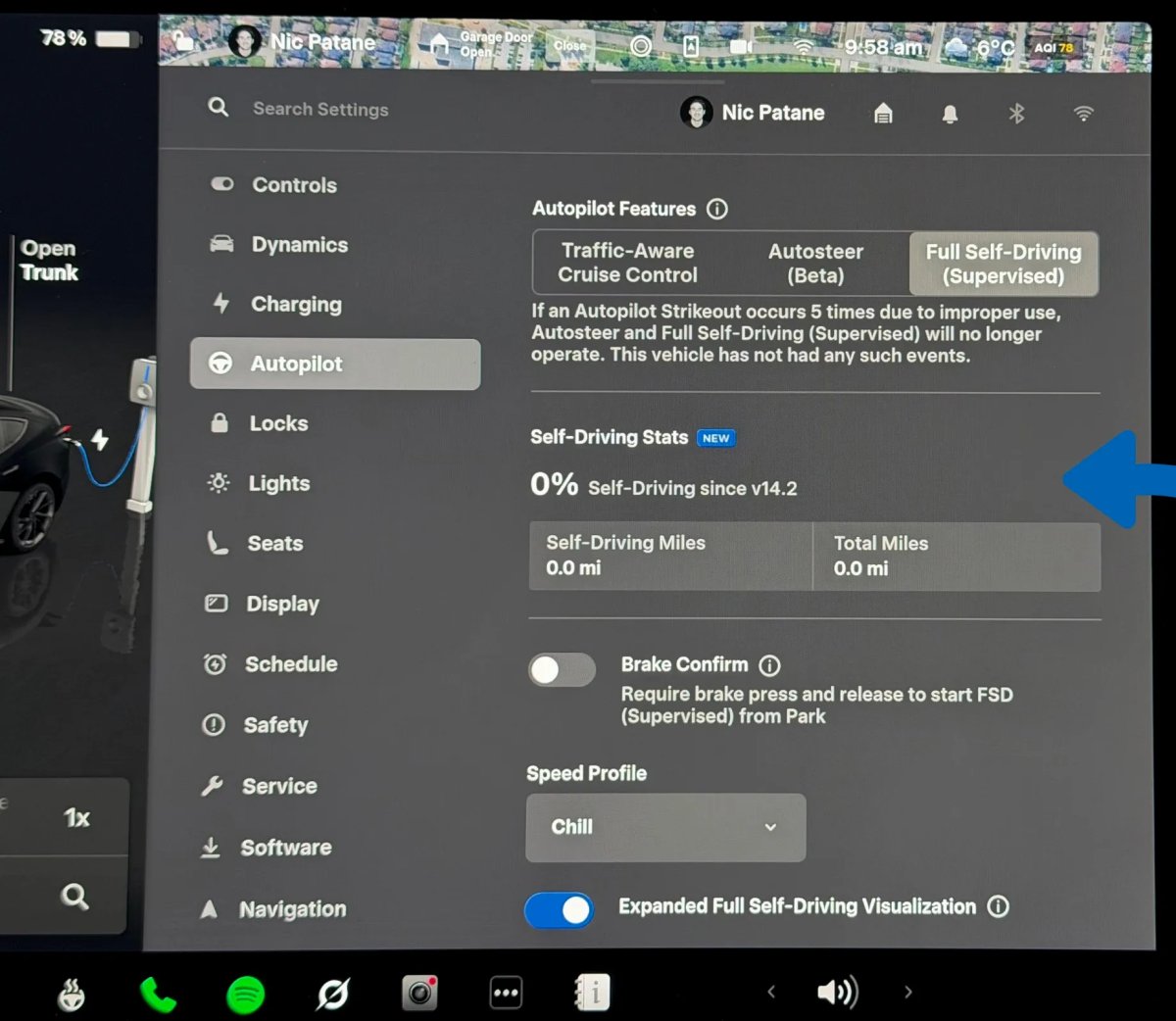Tesla FSD V14.2 Includes New FSD Stats, UI Improvements and Neural Net Upgrade