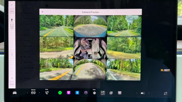 Tesla's Camera Previews Are Now Viewable While Driving