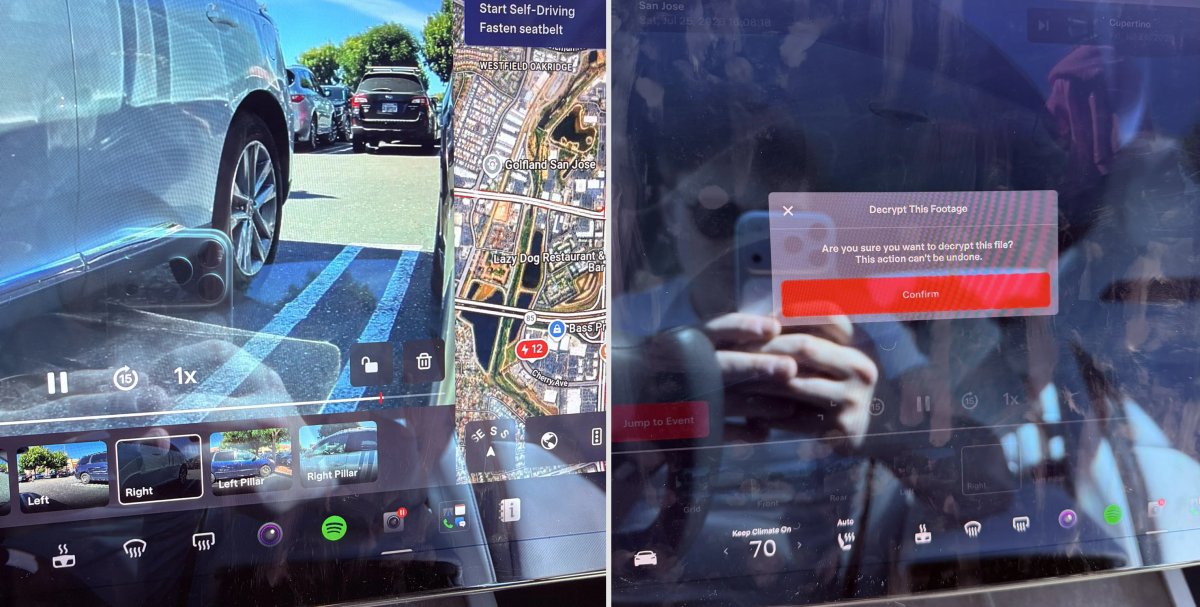 Tesla Decrypt Dashcam Video feature in update 2026.20