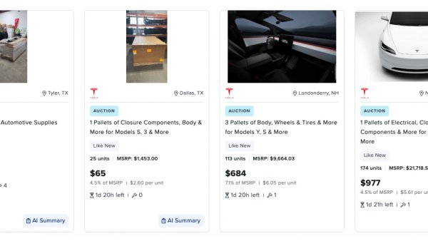 Tesla Is Auctioning Off Stockpiles of Model S and Model X Parts