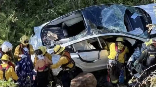 Tesla Model 3 Plunges 300 Feet Off Cliff, Passengers Survive [VIDEO]