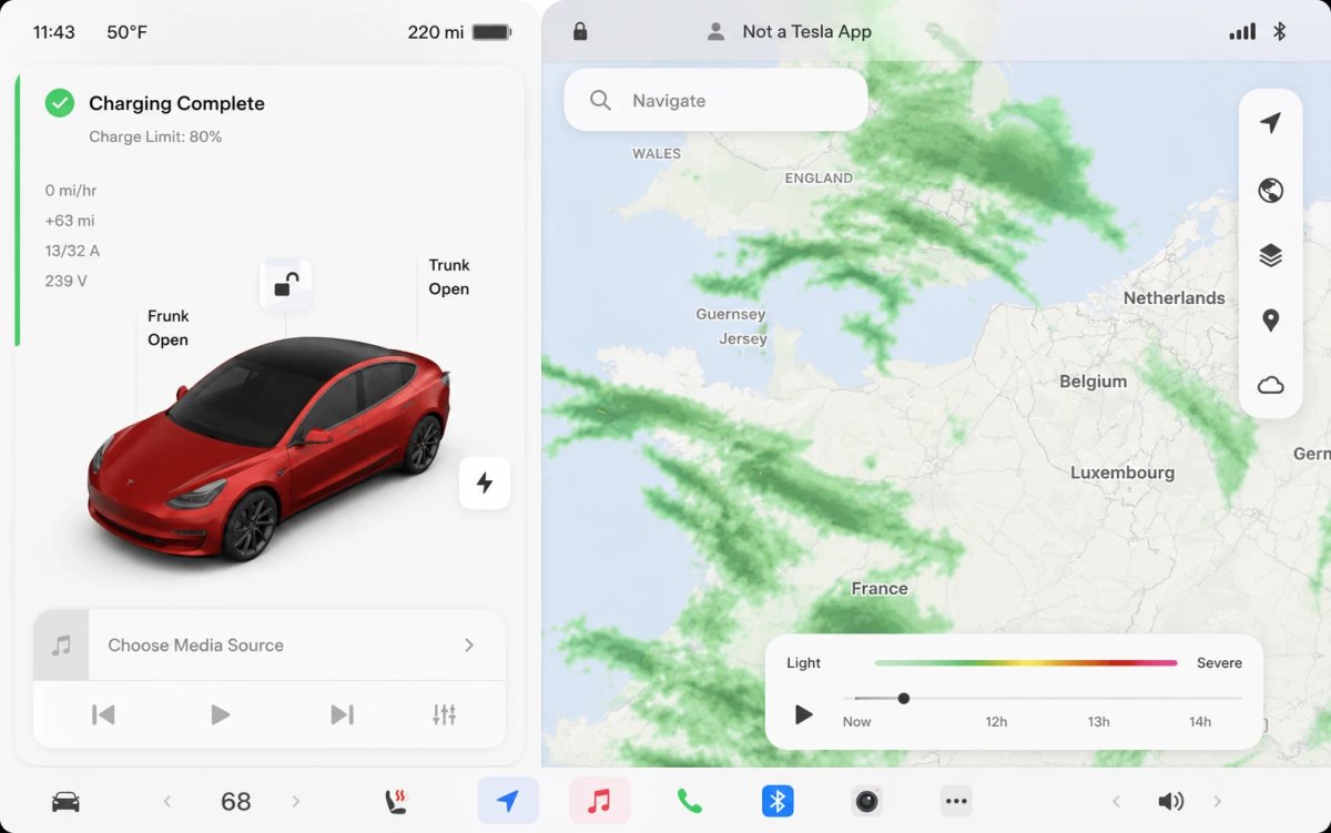 An Apple-inspired UI for Teslas