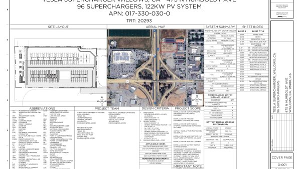 Tesla Files Plans for Massive 96-Stall Supercharger in California
