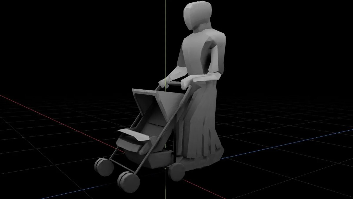 3D animated model for a stroller