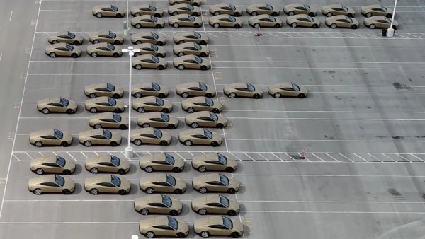 Over 100 Tesla Cybercabs Spotted Staging at Giga Texas