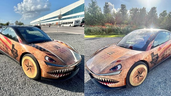 Tesla Cybercab Spotted With Custom Fourth of July Wrap
