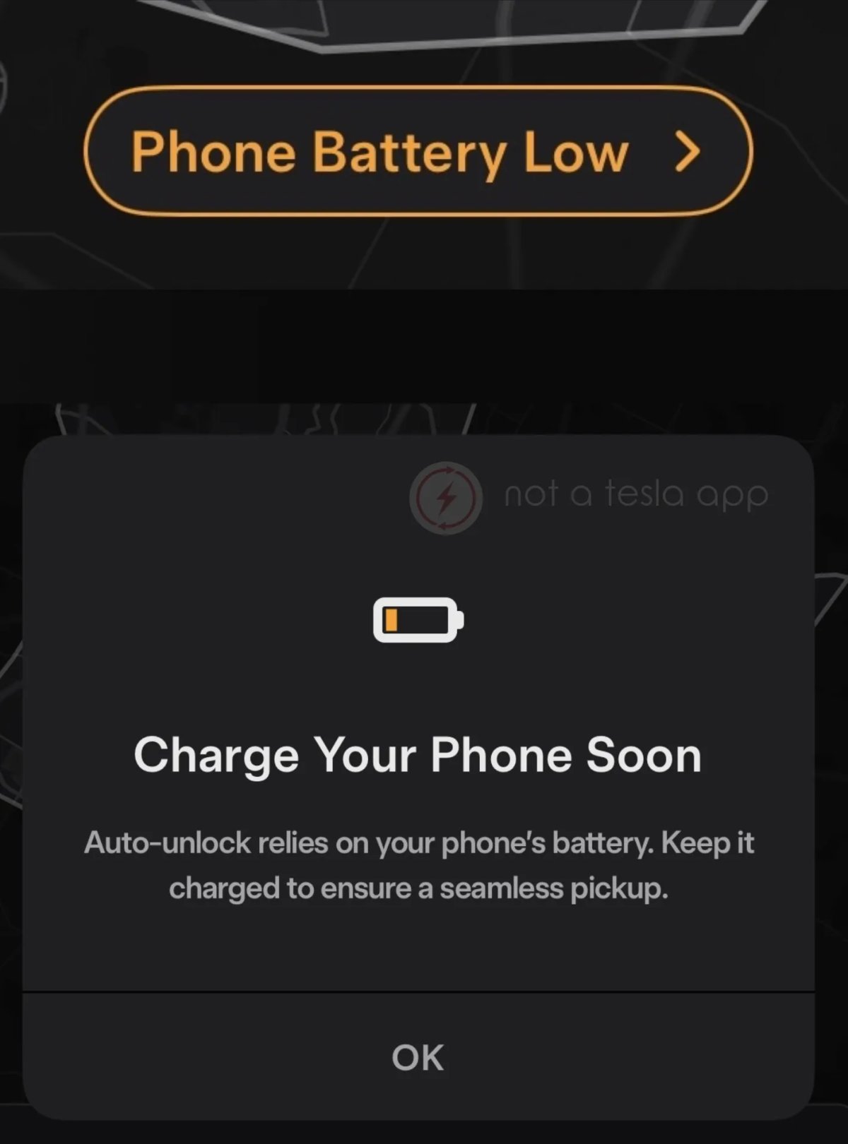 Tesla Low Battery Warning feature in update 25.9.10
