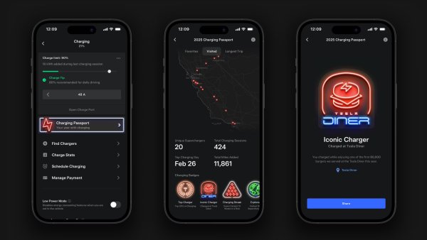 Tesla Adds Charging Year-in-Review to App, Highlights Most Visited Superchargers and More