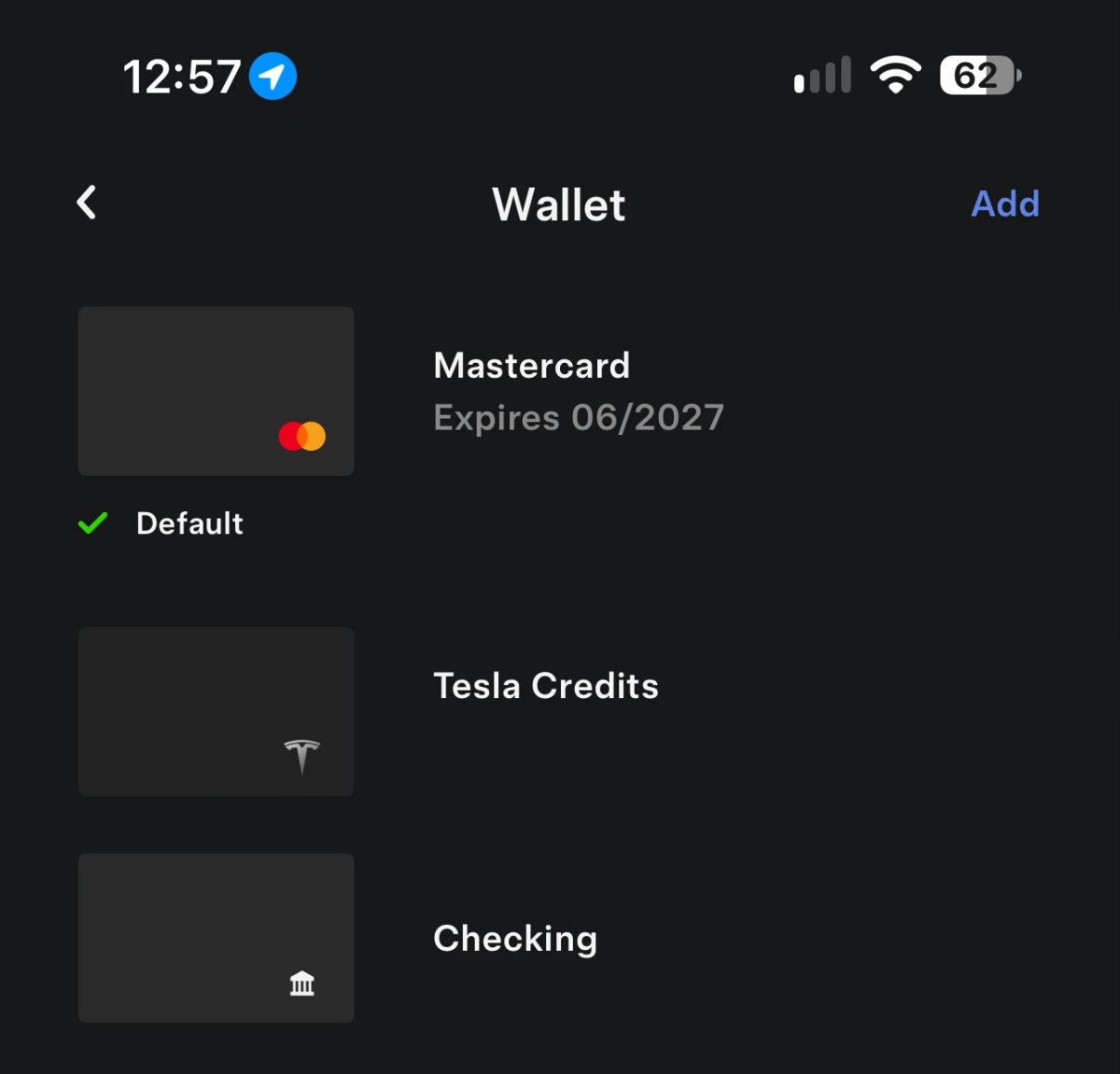 Tesla Tesla Wallet V2 feature in update 4.60.0