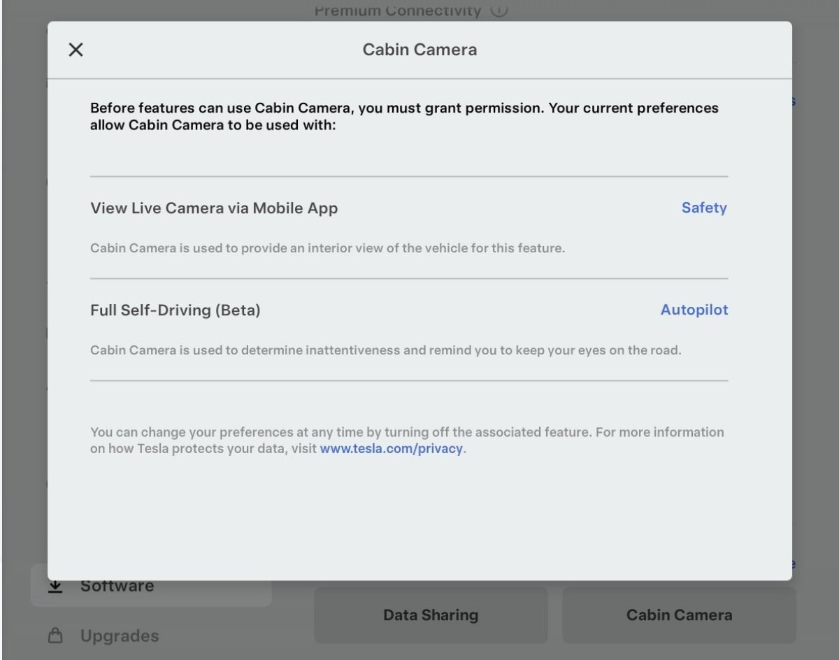 You can now view the features the cabin camera is used for