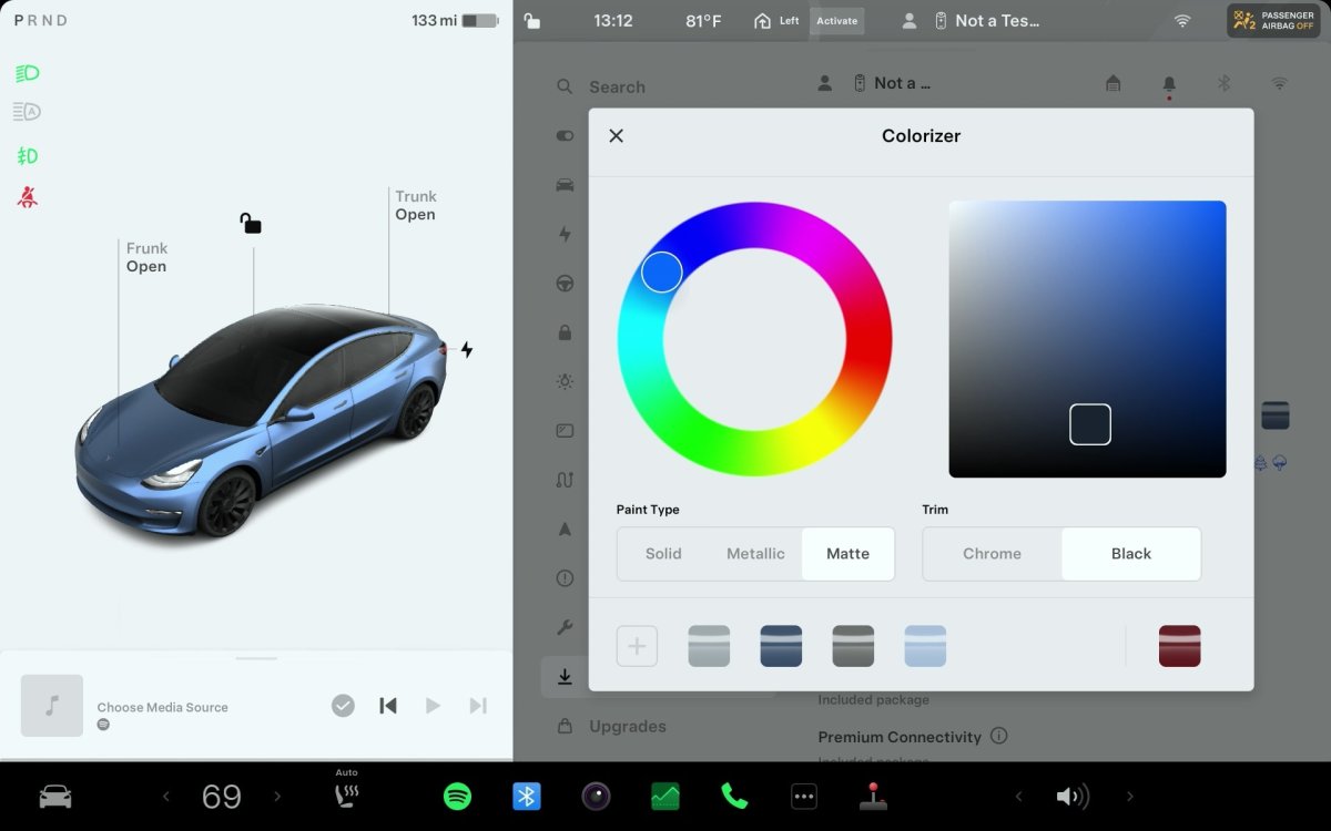 Tesla's Colorizer feature lets you customize the color of your Tesla