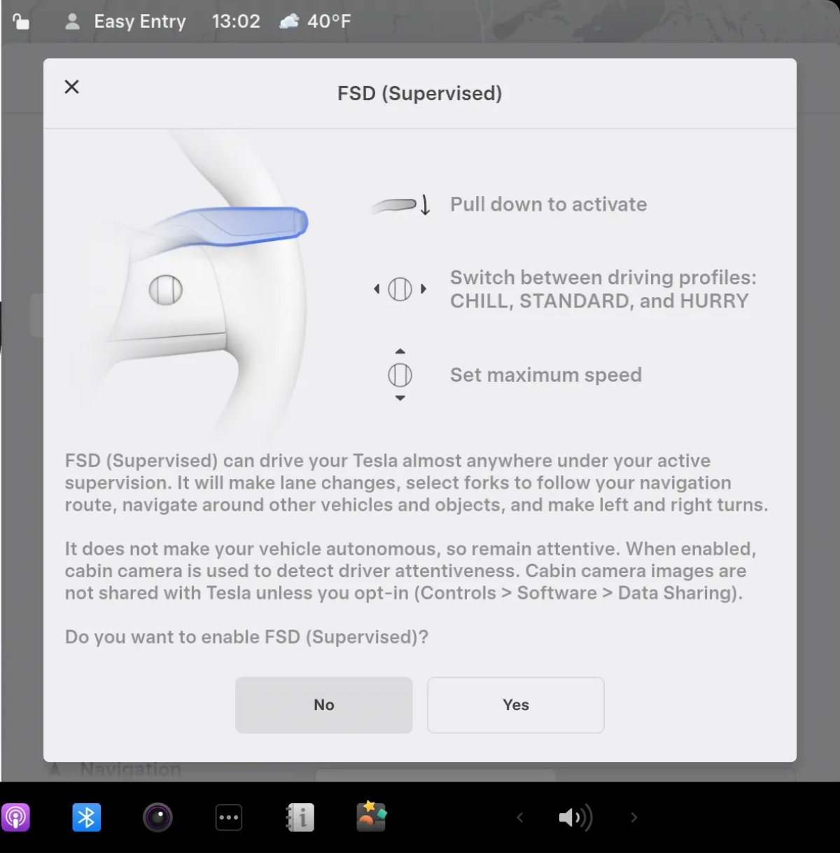 Tesla New FSD Guide feature in update 2025.38.8.5