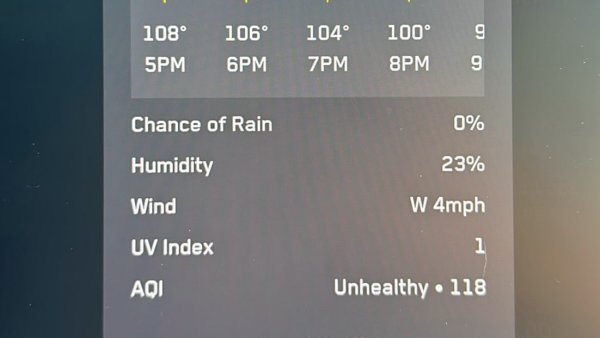 First Look at Tesla's Weather Forecast and AQI Features in Update 2024.26.1