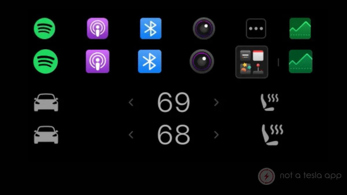 Tesla Larger Dock Icons feature in update 2026.14.6.10