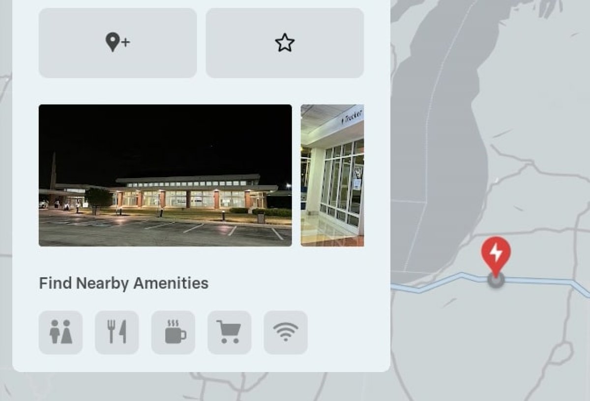 You can now tap a Supercharger's amenities icons