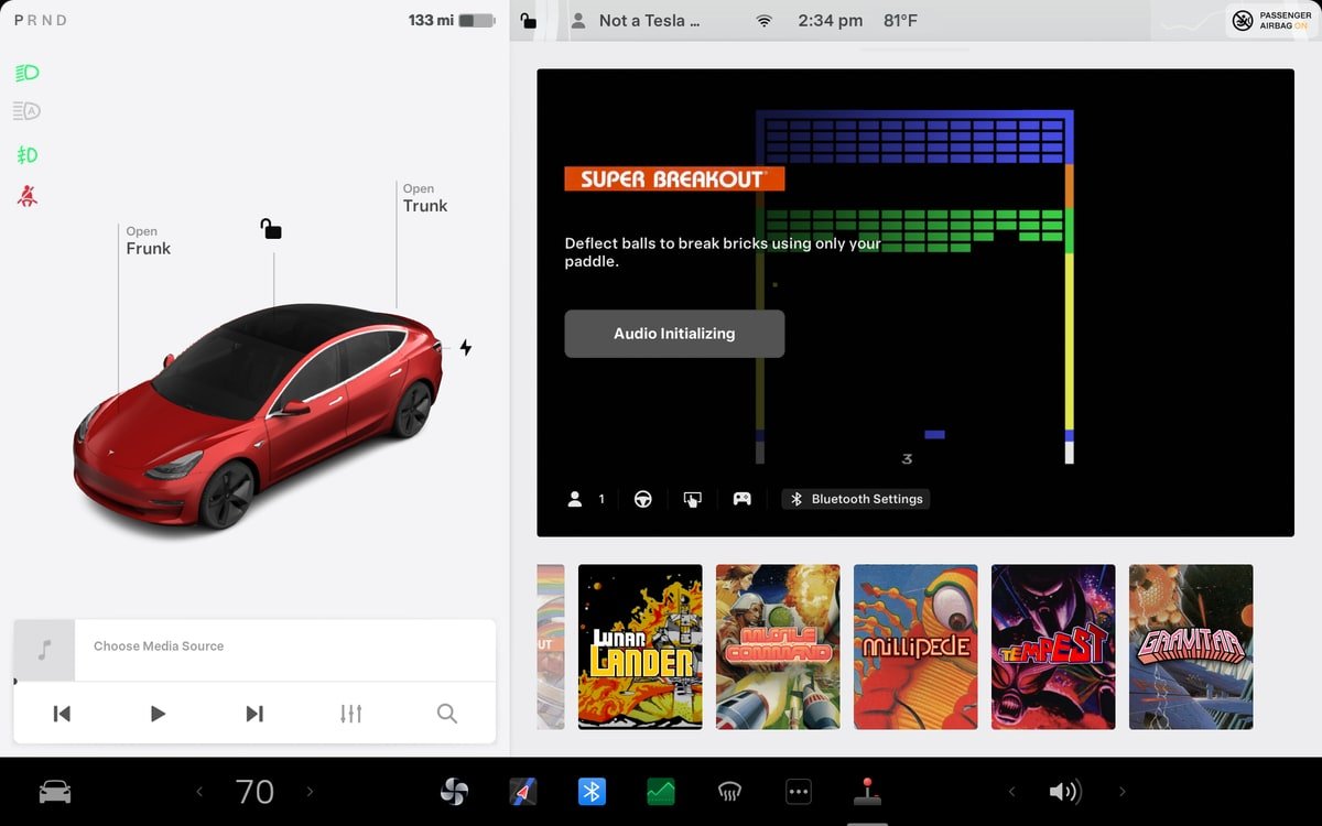 Tesla Atari games are a part of Tesla Arcade